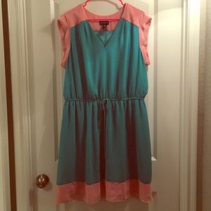 Teal and Pink Dress